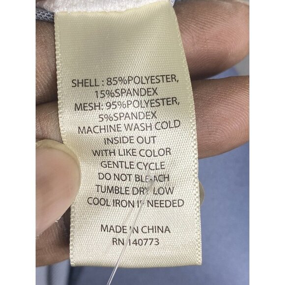 Max Studio Womens Gray Floral Breathable‎ Mesh Sports Bra Top Size Large - Picture 3 of 4